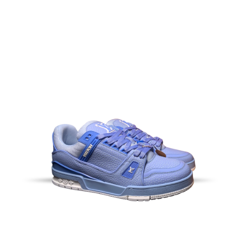 Men's Louis Vuitton LV Trainer White Blue Sneakers