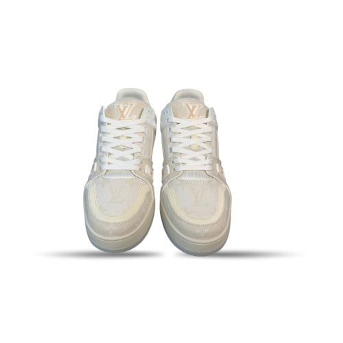 Men's Louis Vuitton LV Trainer Beige Sneakers