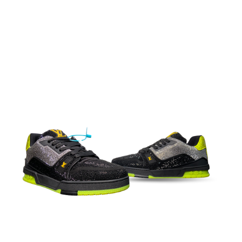 Men's Louis Vuitton LV Trainer Black Yellow Sneakers