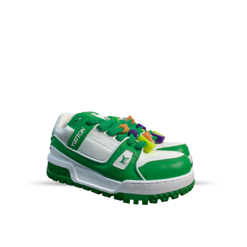 Men's Louis Vuitton Trainer Maxi White Green Sneakers