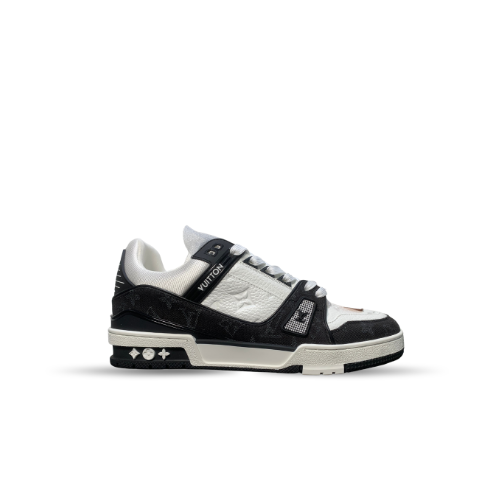 Men's Louis Vuitton LV Trainer White and Black Sneakers