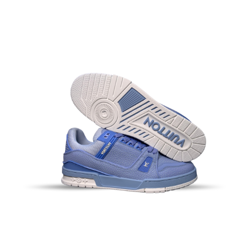Men's Louis Vuitton LV Trainer White Blue Sneakers