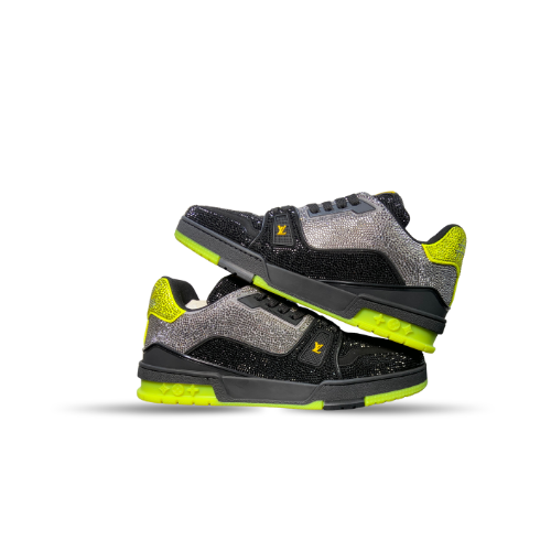 Men's Louis Vuitton LV Trainer Black Yellow Sneakers