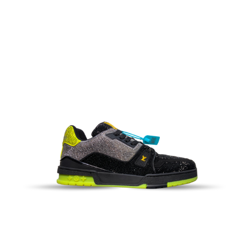 Men's Louis Vuitton LV Trainer Black Yellow Sneakers