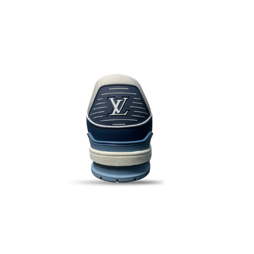 Men's Louis Vuitton LV Trainer White & Dark Blue Sneakers