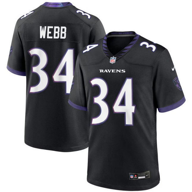 Lararius Webb Jr. Baltimore Ravens 2026 Alternate Game Jersey - Black