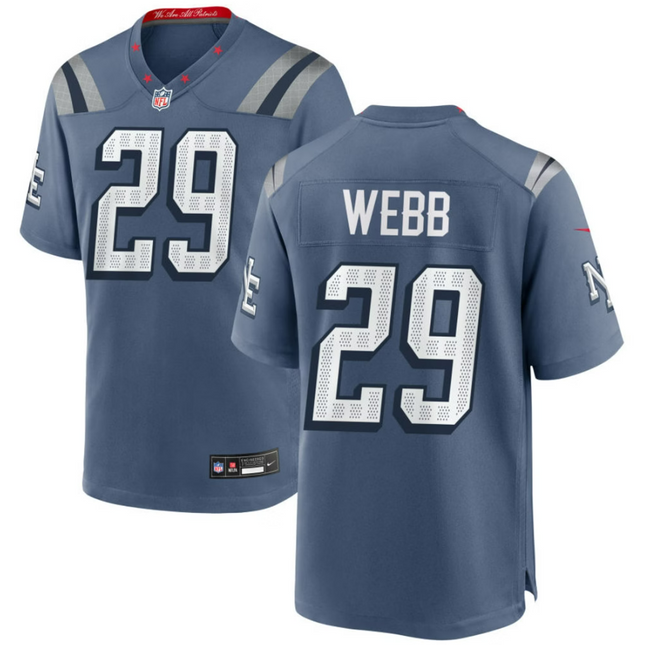 Jeremiah Webb New England Patriots 2026 Rivalries Collection Game Jersey - Blue