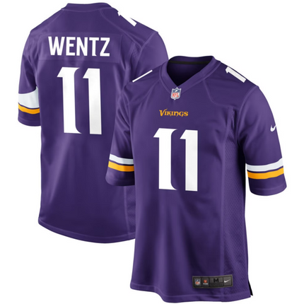 Carson Wentz Minnesota Vikings 2026 Game Jersey - Purple