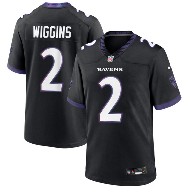 Nate Wiggins Baltimore Ravens 2026 Alternate Game Jersey - Black