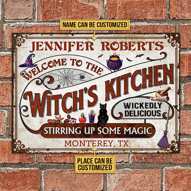 Witch Kitchen Stirring Up Some Magic Custom Classic Metal Signs