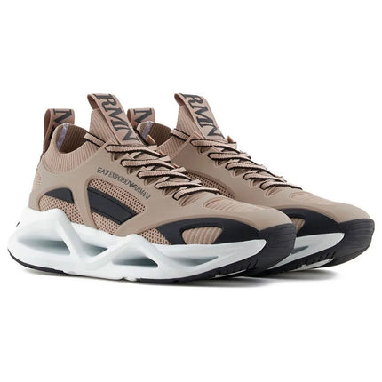 Men's Ea7 Emporio Armani Sneakers With Mesh Panels Beige Sneakers