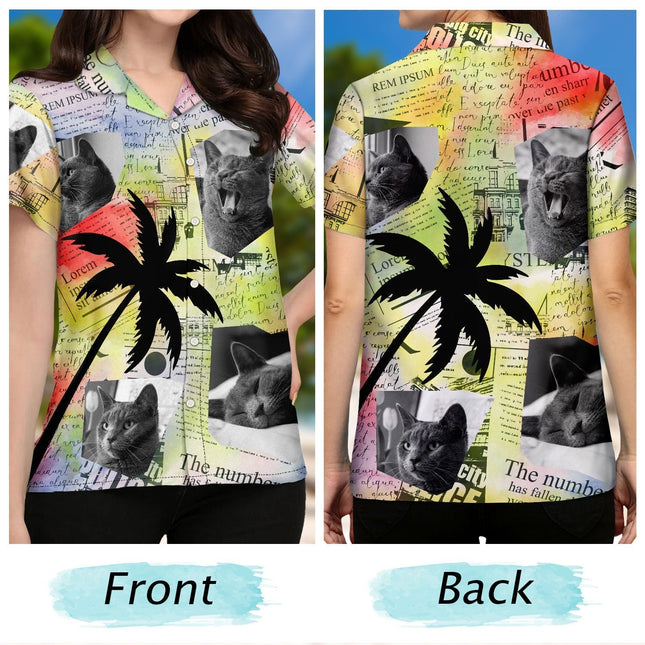 Custom Photo Newspaper Funny Family Pet Face - Gift For Men, Dog And Cat Lovers - Personalized Hawaiian Shirt