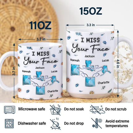 Long Distance Besties Never Too Far To Have Coffee Together - Personalized 3D Inflated Effect Printed Mug, Personalized White Edge-to-Edge Mug