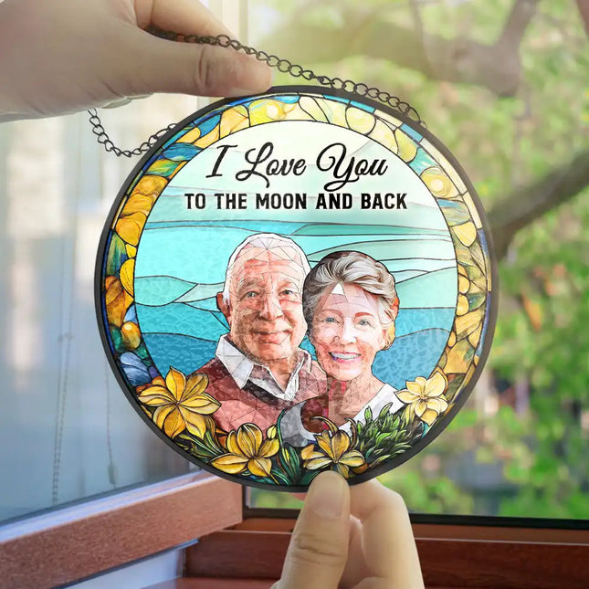 Custom Photo Glass Portrait You & Me We Got This Couple - Personalized Stained Glass Window Hanging Suncatcher