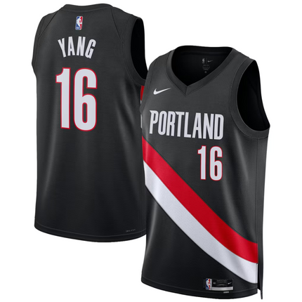 Yang Hansen Portland Trail Blazers 2026 Swingman Jersey - Icon Edition - Black