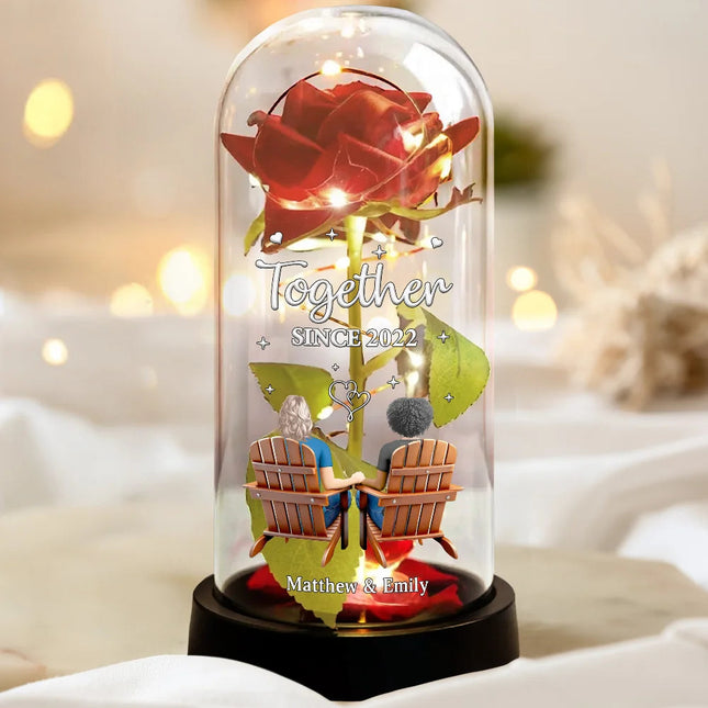 You & Me We Got This - Personalized Everlasting Rose Dome Lamp