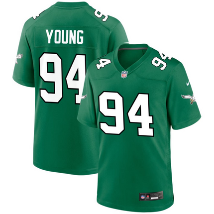 Byron Young Philadelphia Eagles 2026 Alternate Game Jersey - Kelly Green