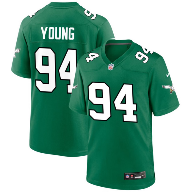 Byron Young Philadelphia Eagles 2026 Alternate Game Jersey - Kelly Green