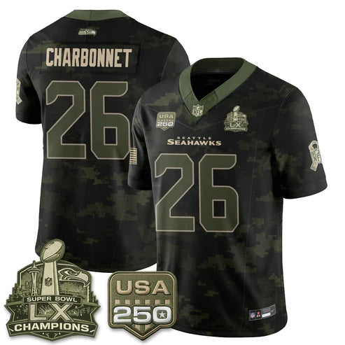 Sam Darnold Seattle Seahawks 2026 Salute to Service Edition Vapor Jersey - Camo