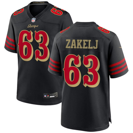 Nick Zakelj San Francisco 49ers 2026 Rivalries Collection Game Jersey - Black