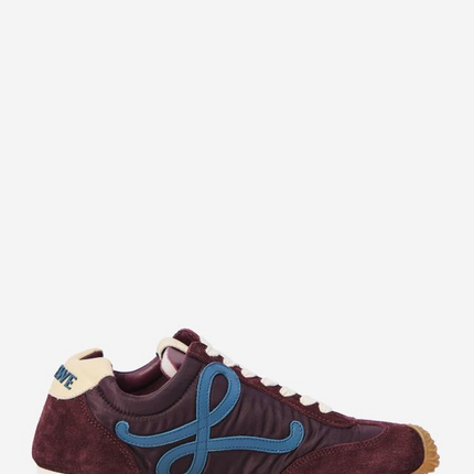 Men' Loewe Ballet Runner 2.0 In Nylon And Calfskin Burgundy Sneaker