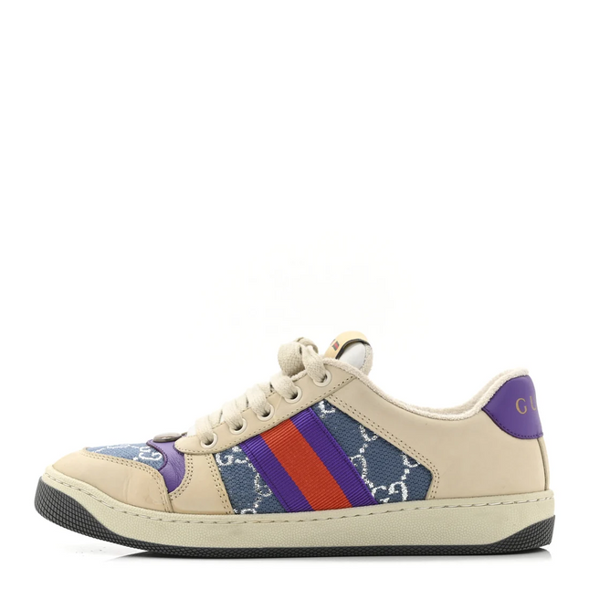 Men's Gucci Screener Blue GG Lame Sneakers