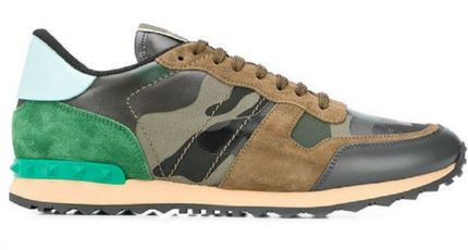 Men's Valentino Camo Rock Runners Green Sneakers