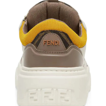 Men's FENDI Sneaker Fendi Force White Brown Yellow Sneakers