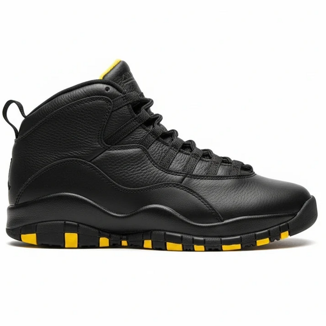 Men's Nike Air Jordan 10 Black And Yellow Shoes