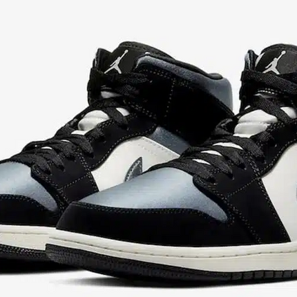 Men's Nike Air Jordan 1  Mid Satin Grey Toe Shoes