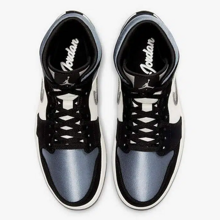 Men's Nike Air Jordan 1  Mid Satin Grey Toe Shoes