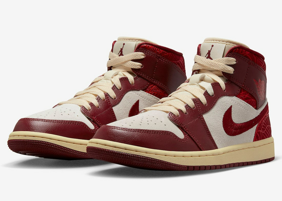 Men's Nike Air Jordan 1 High Tiki Leaf Team Red Shoes