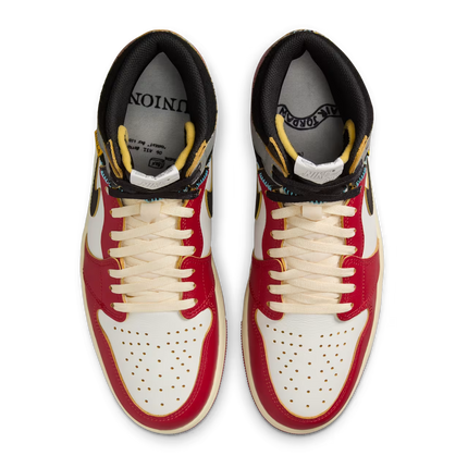 Men's Nike Air Jordan 1 Retro High OG Satin x Union Varsity Red and Shadow Grey Shoes