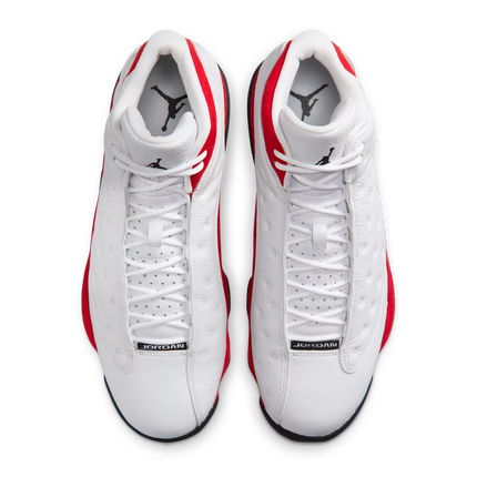 Men's Nike Air Jordan 13 Retro White and University Red Shoes