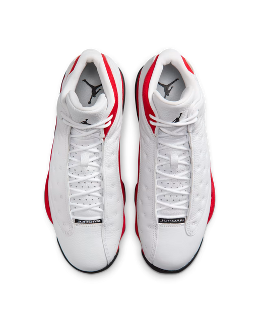 Men's Nike Air Jordan 13 Retro White and University Red Shoes