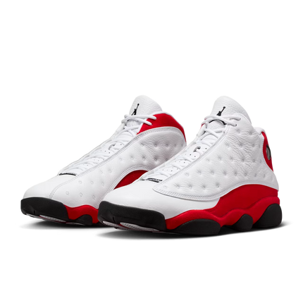 Men's Nike Air Jordan 13 Retro White and University Red Shoes