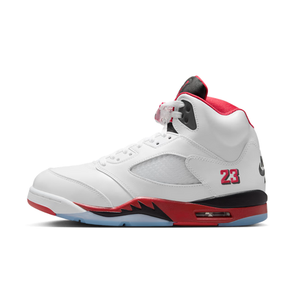 Men's Nike Air Jordan 5 Fire Red Black Tongue Shoes