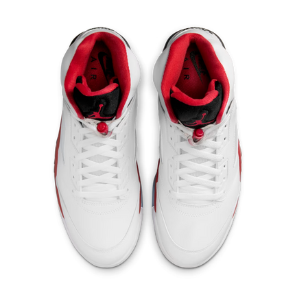 Men's Nike Air Jordan 5 Fire Red Black Tongue Shoes