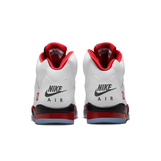 Men's Nike Air Jordan 5 Fire Red Black Tongue Shoes