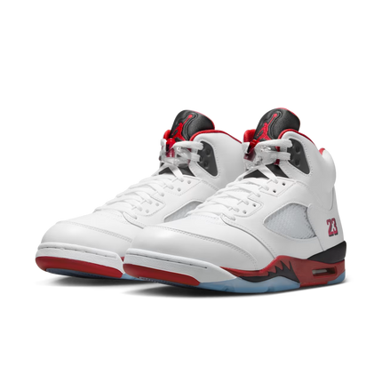 Men's Nike Air Jordan 5 Fire Red Black Tongue Shoes