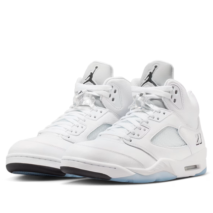 Men's Nike Air Jordan 5 White Metallic Shoes