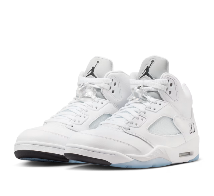 Men's Nike Air Jordan 5 White Metallic Shoes