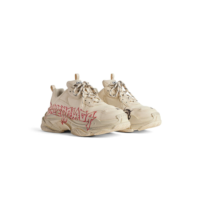 Men's Balenciaga Triple S Trainers Diy Metal Beige Sneakers