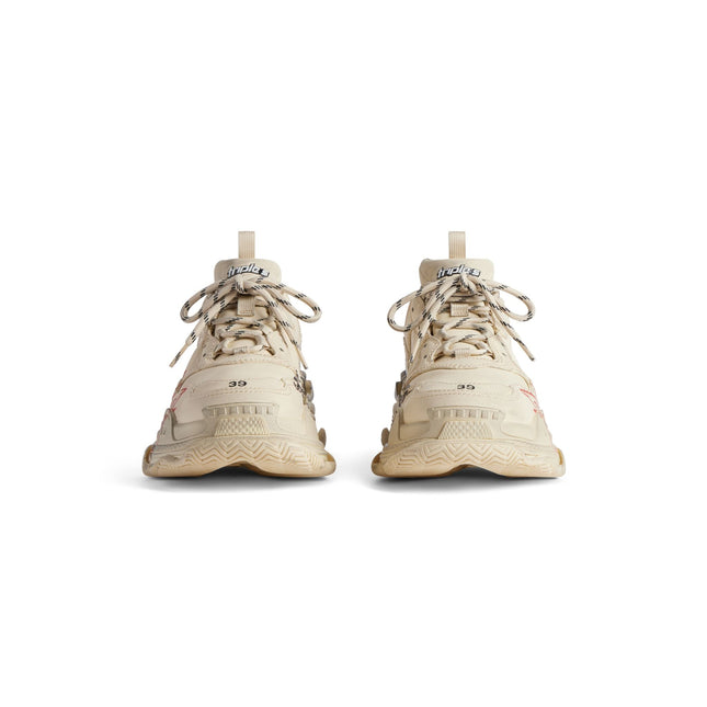 Men's Balenciaga Triple S Trainers Diy Metal Beige Sneakers