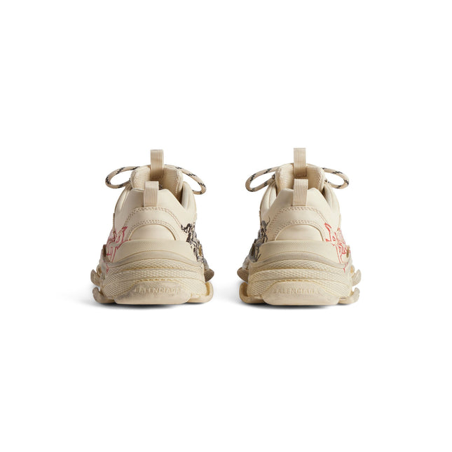 Men's Balenciaga Triple S Trainers Diy Metal Beige Sneakers