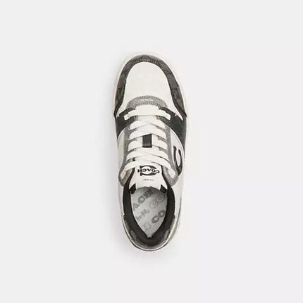 Men's COACH SoHo Leather Lace-Up Casual Black Sneakers