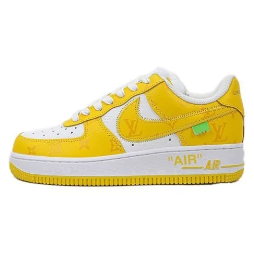 Men's Louis Vuitton x Nike Air Force 1 Low Yellow White Shoes