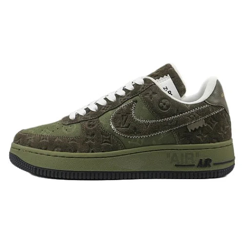 Men's Louis Vuitton x Nike Air Force 1 Low Green Brown Shoes