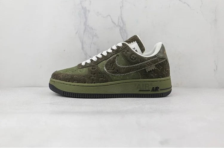 Men's Louis Vuitton x Nike Air Force 1 Low Green Brown Shoes