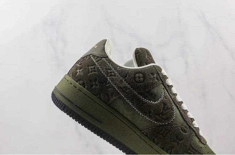 Men's Louis Vuitton x Nike Air Force 1 Low Green Brown Shoes